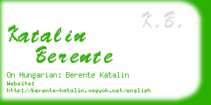 katalin berente business card